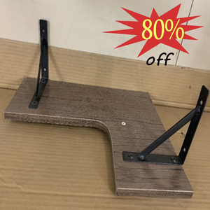 Mensole Angolari Galleggianti in Legno Nero, Set di Supporti e Scaffali da Parete per Esposizione - Product Image 5