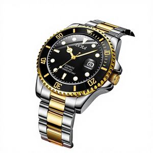 라오스 블랙 앤 그린 워터 고스트 오토매틱 기계식 비즈니스 시계 남성용 아크릴 케이스 & 밴드 아날로그 다이얼 8006 - Product Image 1