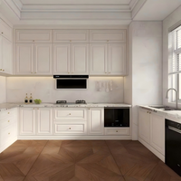 Meuble Bas d'Évier de Cuisine Style Shaker, 1 Tiroir 2 Portes en Contreplaqué Laqué Blanc, avec Charnières et Accessoires pour Normes Américaines