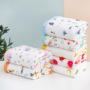 Nouvelle <span class=keywords><strong>couverture</strong></span> enveloppante pour bébé en gaze de coton pur 6 couches haute densité, super douce, à large bord, pour nouveau-né, toutes saisons, vente en gros - Product Image 2