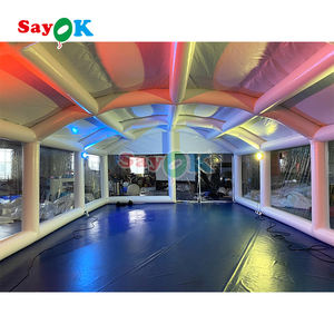 Dôme de <span class=keywords><strong>piscine</strong></span> transparent gonflable en pvc de qualité commerciale lumière led piscines tente de couverture transparente - Product Image 5