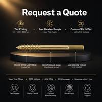 Tornillo de doble extremo UNC de 1/4, 5/16, 3/8, 1/2 pulgada, para unión de madera a máquina, de acero al carbono con zinc amarillo