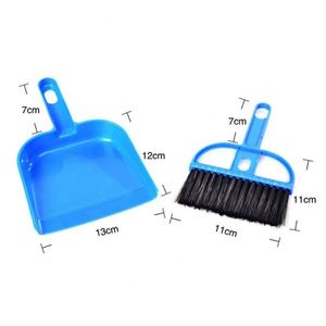Ensemble balai et pelle de bureau Sunshine Mini en plastique, avec long manche et tête en poils PET/PP, brosse de nettoyage pour clavier, maison et jardin - Product Image 3