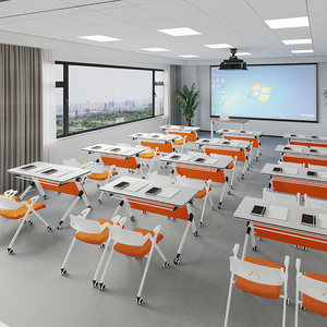 Table de conférence pliable sur roulettes pour salle de réunion de bureau et centre de formation avec structure pliable rapide et gain de place - Product Image 2