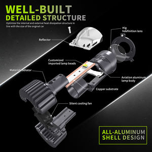 Commercio all'ingrosso 140W 14000LM H7 H4 proiettore lente a LED 6000K colore <span class=keywords><strong>Bi</strong></span> faro 12v H7 H11 LED lampada frontale a Led H4 lampadina a LED per auto - Product Image 3