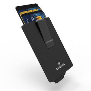 Porte-cartes de crédit anti-RFID à éjection automatique, porte-cartes de visite, pince à billets, pochette en aluminium, design fin et élégant - Product Image 1