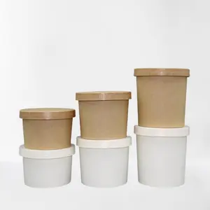Manufacturers Wholesale Stock Eco Friendly Disposable White/nature/Brown Kraft Paper Hot Soup Bowl 8 12 16oz Paper Bowls