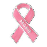 National Personnalisé Sensibilisation Rose Cravate Étiquette Ruban Cancer du sein Broches