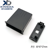 Boîtier électronique rectangulaire noir en plastique ABS avec assemblage coulissant pour l'installation de modules de contrôle de circuits imprimés