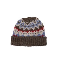 Bonnet en tricot Fair Isle en mélange de laine pour femme, chaud et rétro, style japonais, ajusté, bonnet nordique