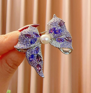 Broche de Luxo Tianshe Banhado a Ouro Antigo com Zircônia Gradiente em Formato de Pêra – Presente para Casamento e Festas - Product Image 5