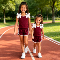 Ensemble 2 pièces de cheerleading pour filles en fibre de bambou : débardeur sans manches et short de sport respirant à taille élastique