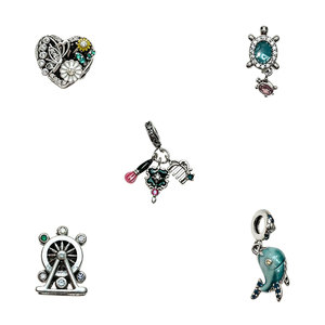 Venta Directa de Fábrica, Accesorios DIY, Cuentas Sueltas de Plata 925, Corazón Brillante, Materiales de Joyería Hechos a Mano, Venta al Por Mayor - Product Image 2