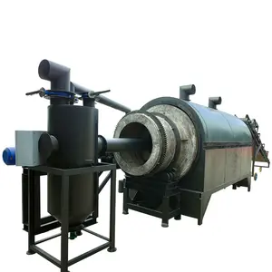 High Yield Rice Husk Sawdust Wood Chips Sugarcane Bagasse Coconut Shell For Charcoal Rotary Type Carbonization Furnace