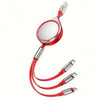 Cable de Datos USB Multifunción 3 en 1 de Carga Rápida 5A, Cable de Extensión Telescópico Universal