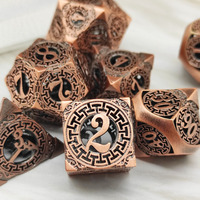 Kustom D & d Resin D20 dugeon naga RPG berongga logam Set dadu Dnd sisi tajam dadu polihedral untuk pemain dewasa