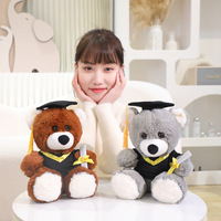 Peluche d'ours de dessin animé KapiBala pour la remise des diplômes avec chapeau de docteur brodé et peluche d'ours guinea pig de la fête des diplômés