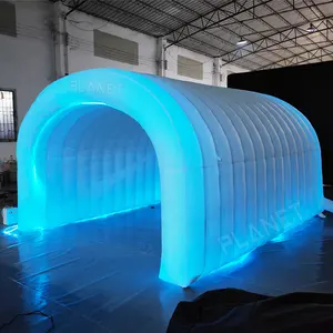 Tente de fête géante à LED colorée et portable pour l'extérieur, tunnel d'éclairage gonflable pour événement