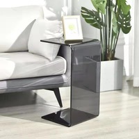 Table basse moderne durable en acrylique transparent en forme de U 6 pouces roues de console de lumière étroite pour la maison Bar meubles de salon