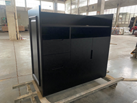 Bureau de réception dentaire en bois MDF noir, vente en gros