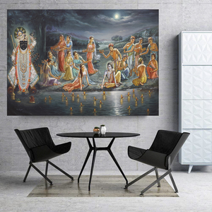 HY0812 lord krishna with friends stampe su tela Art for your Home Pictures For Living Room Wall - Product Image 4