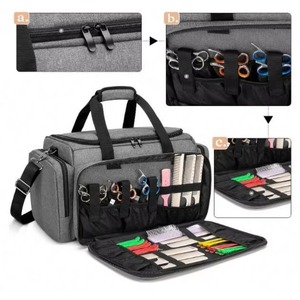 Échantillon gratuit : Sac de coiffeur grande capacité avec séparateurs ajustables, étui de voyage pour barbier pouvant contenir divers outils de coupe de cheveux - Product Image 4
