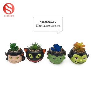 All'ingrosso hanno naso rosso bella forma felina vasi di <span class=keywords><strong>fiori</strong></span> <span class=keywords><strong>in</strong></span> ceramica con manico di Halloween vasi di <span class=keywords><strong>fiori</strong></span> decorazione - Product Image 5