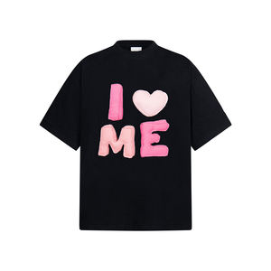 เสื้อยืดผู้ชายคุณภาพสูง สตรีทแวร์ หรูหรา สไตล์ลำลอง ทรงโอเวอร์ไซส์ เนื้อผ้าหนา ระบายอากาศดี คอกลม ลายรูปหัวใจ 100% - Product Image 6