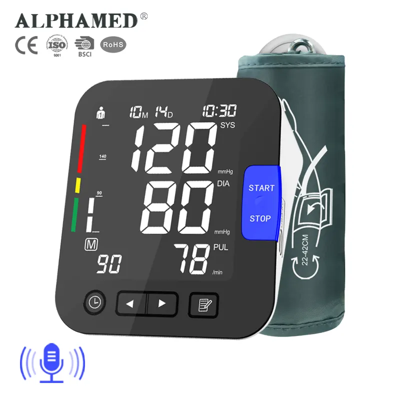 Automatic Arm Voice Digital Bp Check Machine Smart Ambulatory Bp Apparatus Digital Medical Blood Pressure Bp Monitor Price
