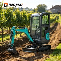 Mini-excavatrice compacte sur chenilles en caoutchouc avec rotation latérale pour jardin, ferme, construction - Prix usine