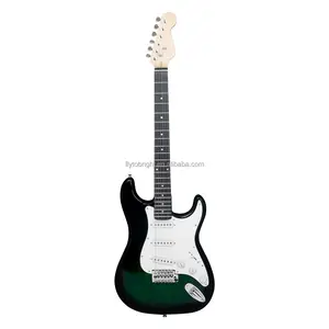 Kit de guitarra elétrica com 6 cordas para baixo e guitarra musical verde personalizado, kit de compra e captador