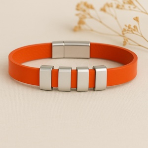 Blank Leather Bracelet Set Custom Leather <b>String</b> Bead Jewelry Ornaments DIY Custom Leather Wrist Bracelets - Product Image 4