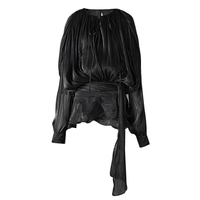 A10054 Migugarment 2025 Grandes Ventes Printemps Nouveau Style Robe Courte Femme Manches Bouffantes Plissées Volants Design Sexy Chiffon Devant