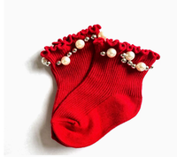 Chaussettes fines respirantes en coton pour enfants, style coréen, avec ruban et perles, accessoires printemps-été