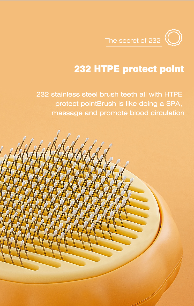 Self Cleaning Brush Pet Grooming Tool Pumpkin Cat Hair Teeth Comb