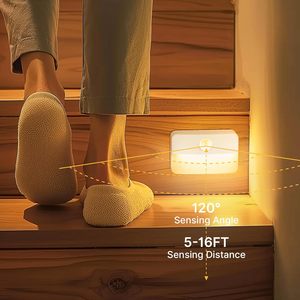 Set <span class=keywords><strong>di</strong></span> 8 Luci Notturne LED con Sensore <span class=keywords><strong>di</strong></span> Movimento, Wireless, a Batteria, per Scale, Armadi, Corridoi, Camere da Letto e Sotto i Mobili - Product Image 2
