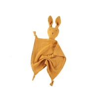 Nouvelle couverture de sécurité en mousseline de coton biologique 100% pour bébé, tête de lapin carrée, serviette de sécurité, utilisation domestique, imprimé animal, anti-bébé