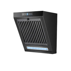 Hotte de cuisine murale de type aile avec filtre à déflecteur 380 mm, en verre trempé et acier inoxydable, haute aspiration, 110 V - Product Image 2