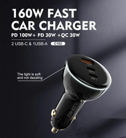 Chargeur de voiture double personnalisé LDNO C102 OEM, ports QC4.0 Type-C, 100W, mini chargeur rapide USB C PD haute puissance, 3 ports