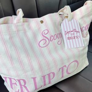 Bolsa de Mano de Diseño Nuevo para Mujer, Bolsa de Compras Personalizada de Alta Gama, Bolsas de Compras Personalizadas con Rayas - Product Image 1