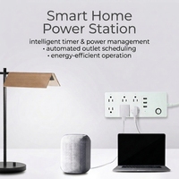 Prise intelligente WiFi Tuya, prise US, commande vocale, minuterie, 8 prises, usage domestique, fabriqué en Chine