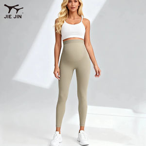 Leggings de yoga de maternité JIEJIN taille haute, séchage rapide, extensibles, non transparents, pour le sport et les vêtements de détente - Product Image 2