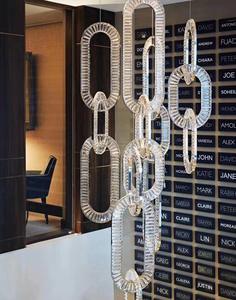 JYLIGHTING креативное здание для виллы, гостиничная лестница, дуплексное здание, Современная светлая Роскошная цепочка, длинная кольцевая люстра - Product Image 2