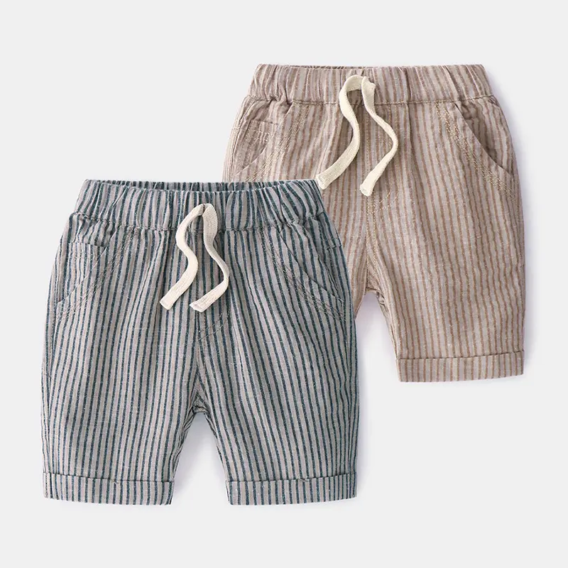 Celana pendek pakaian Harem Chino kasual anak laki-laki pantai kotak-kotak produk laris Tiongkok