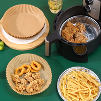 100 pièces de papier sulfurisé rond antiadhésif de qualité alimentaire résistant aux hautes températures pour friteuse à air, doublure jetable pour friteuse à air
