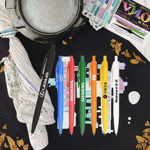 Wholesale Promotional Custom Logo Ballpoint <strong>Pens</strong> <strong>Multiple</strong> <strong>Colors</strong> Retractable Rubber Grip Plastic <strong>Pen</strong> 10mm - Product Image 3