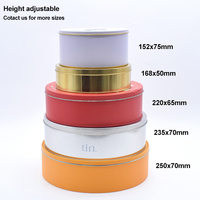 Boîte en étain ronde personnalisée pour desserts, en métal de qualité alimentaire, pour dattes, baklava, biscuits, gâteaux, emballage cadeau décoratif