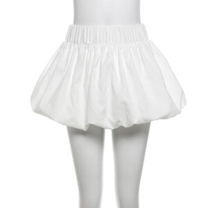 HRong 2024 verano mujeres por encima de la rodilla Sexy Club Cool falda chica banda sólida pliegues medio vestido <span class=keywords><strong>Miss</strong></span> All-Match Bottoms - Product Image 6