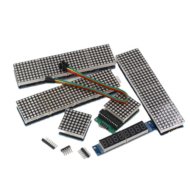 Max7219 8x8 red led traffic light 4 in1 8x8 dot matrix display module with cable microontroleur 5v modules Dot matrix module