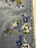 Pantalons en jean tendance 2025, broderie de paillettes, jean délavé, jean Y2k, jean baggy, pantalon droit personnalisé pour femmes